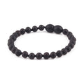 Black Baltic amber baroque junior bracelet, 16cm