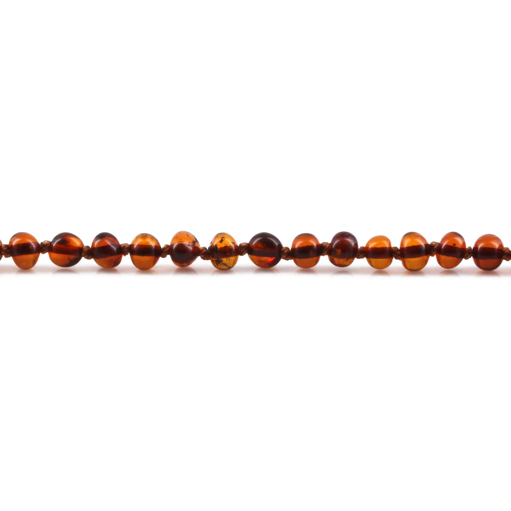 Baltic Amber Teething Necklace. Baroque Cognac 5mm - XB54C