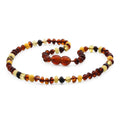 Multicolour Baltic amber baroque children's necklace, 32cm