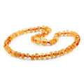 Yellow and butterscotch Baltic amber baroque children's necklace, 32cm