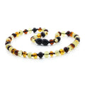 Baltic Amber Teething Necklace. Baroque Multicolour 5mm - BA15
