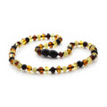 Multicolour Baltic amber baroque children's necklace, 32cm