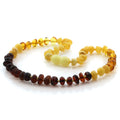 Rainbow Baltic amber children's necklace, 33cm