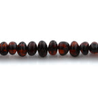 Adult Baltic Amber & 925 Sterling Silver Clasp Bracelet 18cm. Ba Dark Cognac s.