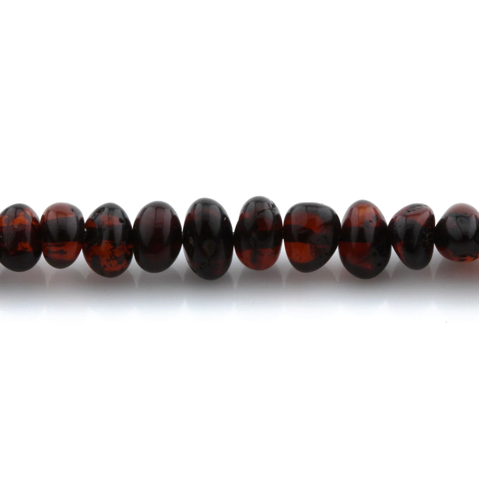 Adult Baltic Amber & 925 Sterling Silver Clasp Bracelet 18cm. Ba Dark Cognac s.