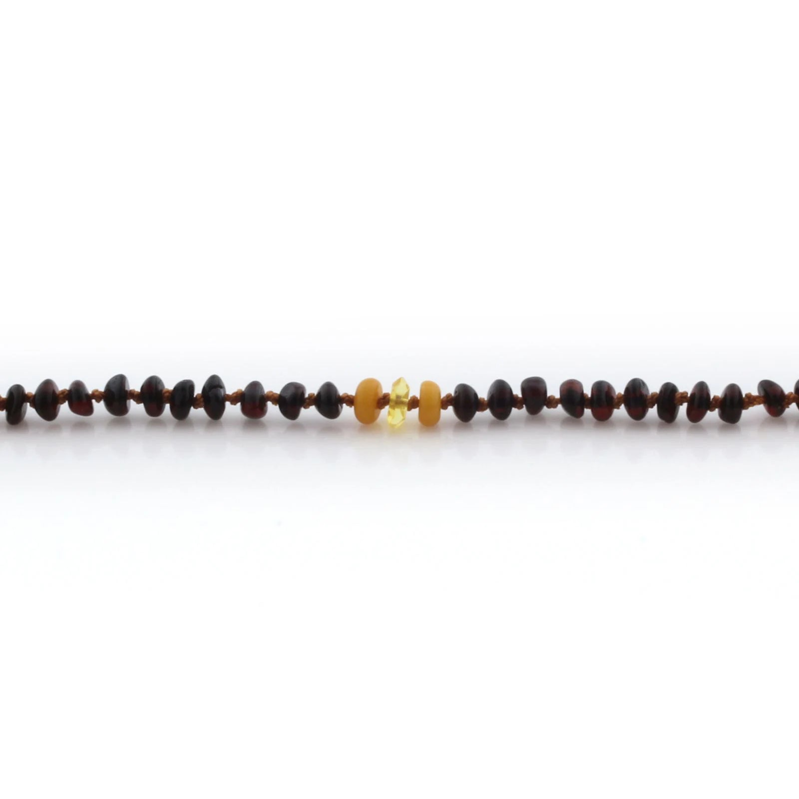 Natural Baltic Amber Teething Necklace. Roud Flat LE105