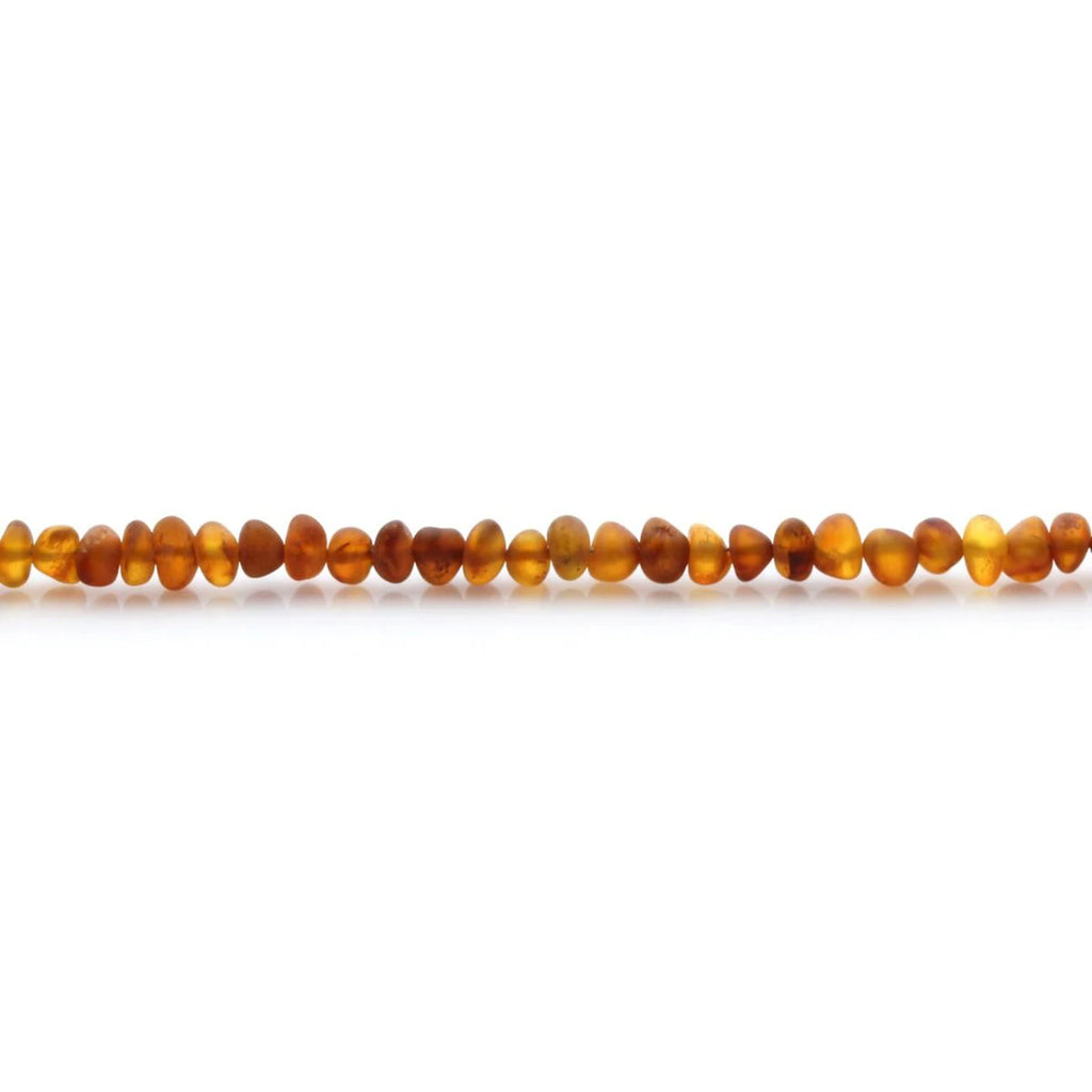 Adult Baltic Amber & 925 Sterling Silver Clasp Bracelet 18cm. Ba Cognac Matte S.