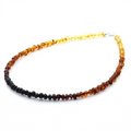 ADULT BALTIC AMBER & 925 STERLING SILVER CLASP NECKLACE 45CM. BA RAINBOW I S.