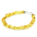 Adult Baltic Amber & 925 Sterling Silver Clasp Bracelet 18cm. Ba Yellow s.