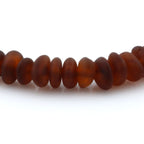 Adult Baltic Amber & 925 Sterling Silver Clasp Bracelet 18cm. Ro Cognac Matte ss.