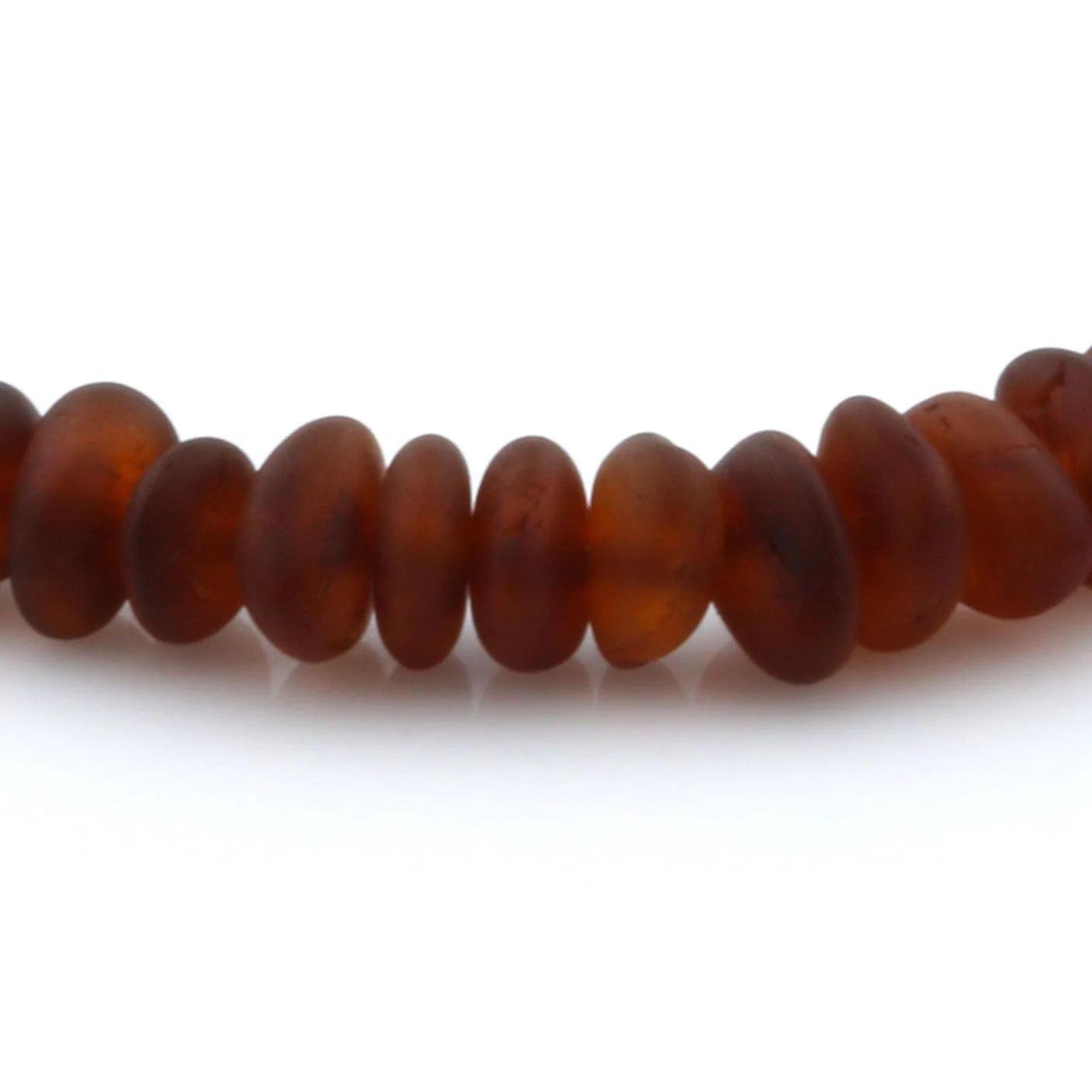 Adult Baltic Amber & 925 Sterling Silver Clasp Bracelet 18cm. Ro Cognac Matte ss.