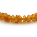 Adult Baltic Amber & 925 Sterling Silver Clasp Bracelet 18cm. Ro Light Cognac Matte ss.