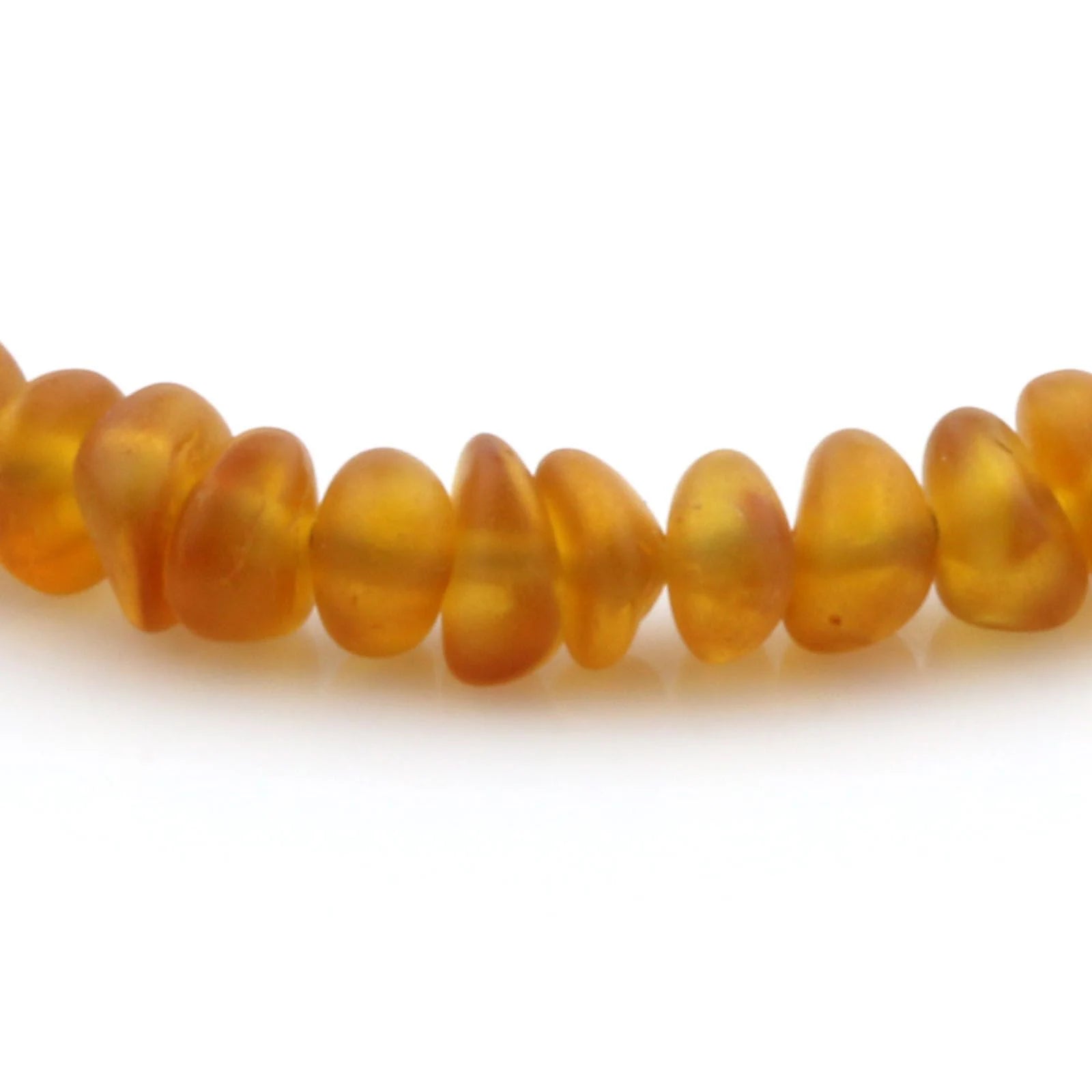 Adult Baltic Amber & 925 Sterling Silver Clasp Bracelet 18cm. Ro Light Cognac Matte ss.