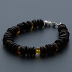Adult Baltic Amber Bracelet & 925 Sterling Silver Clasp 18cm. LE35
