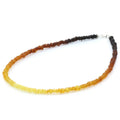 Rainbow Baltic amber round flat adult necklace with sterling silver, 45cm