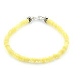 Natural Baltic Amber 925 Sterling Silver Bracelet. Baroque 3mm. Milky Yellow