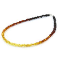 Rainbow Baltic amber baroque adult necklace with sterling silver, 45cm