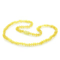 Adult Semi Polished Baltic Amber Necklace. Round Flat Yellow Matte 5x3 mm