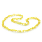 Adult Semi Polished Baltic Amber Necklace. Round Flat Yellow Matte 5x3 mm