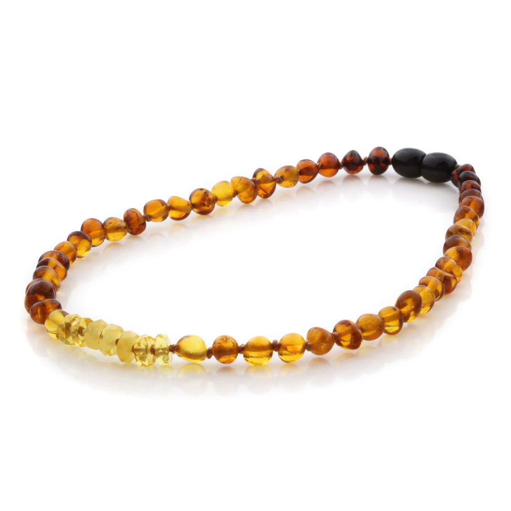 Natural Baltic Amber Teething Necklace. Baroque LE84