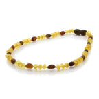 Natural Baltic Amber Teething Necklace. Round Flat LE89