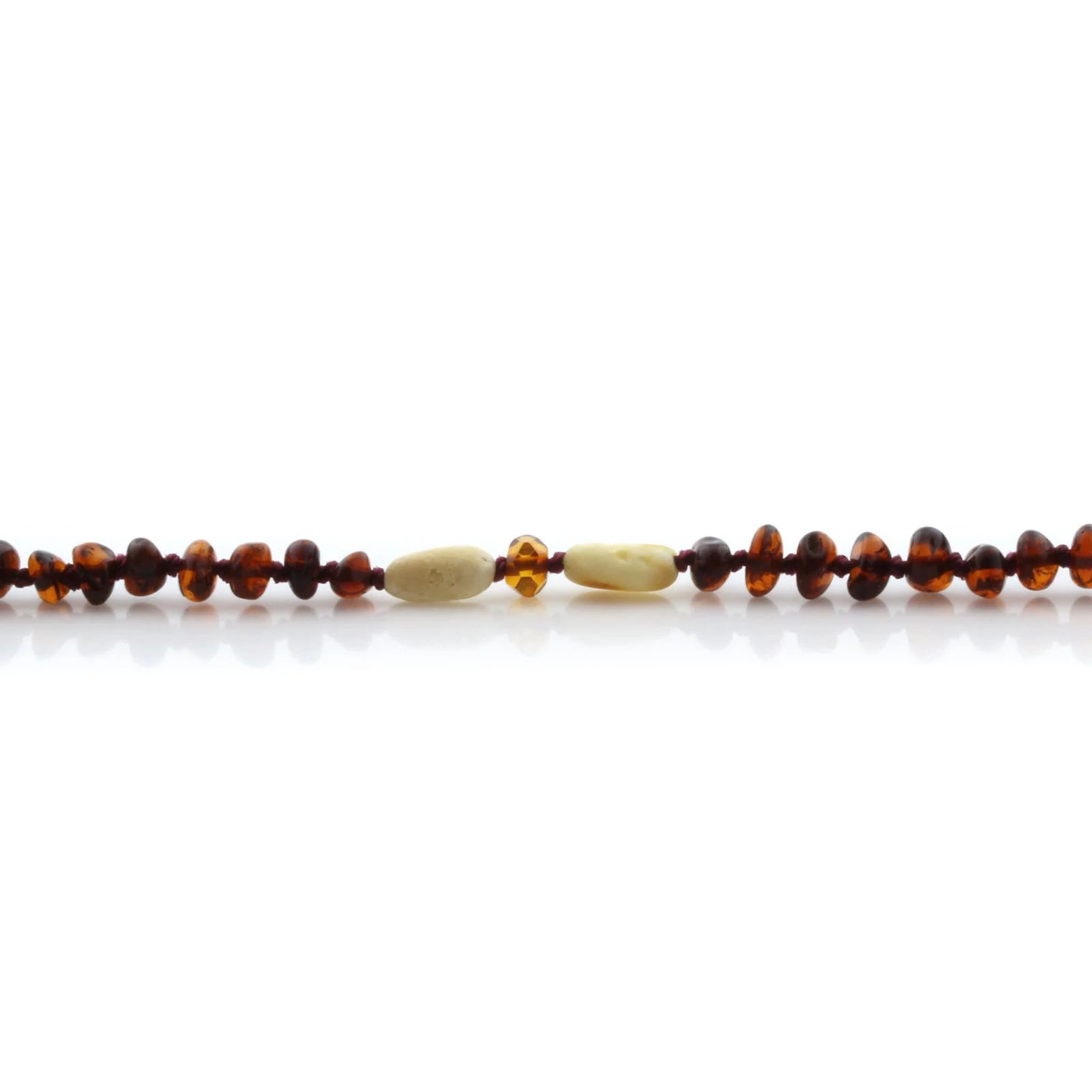 Natural Baltic Amber Teething Necklace. Round Flat LE91