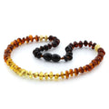 Rainbow Baltic amber children's necklace, 33cm